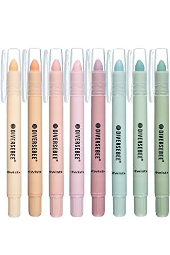 DIVERSEBEE Bible Highlighters and Pens No Bleed, 8 Pack Assorted Colors Gel Highlighters Set, Cute Bible Markers Study Journaling School Supplies and Accessories (Pastel)