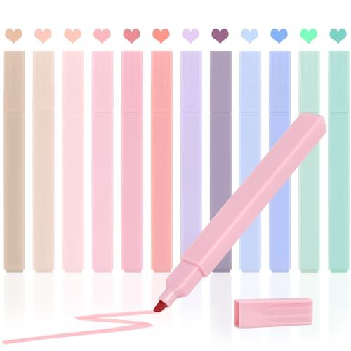 Utron 12pcs Bible Highlighters, Pastel Highlighter Set, No Bleed Bible Highlighters (12 Color)