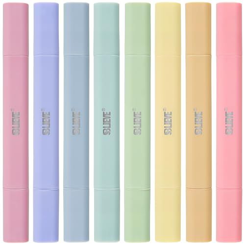 BLIEVE- Aesthetic Bible Highlighters No Bleed Through Assorted Colors, Cute Highlighter Dual Tip For Journaling Supplies And School Accessories, Bible Highlighters And Pens No Bleed (CANDY)