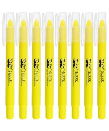 Mr. Pen- No Bleed Gel Bible Highlighters, Yellow, Pack of 8