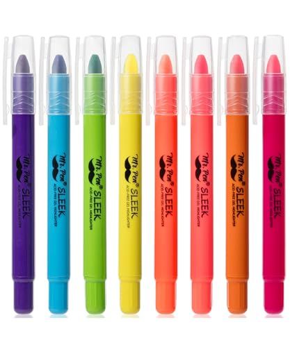 Mr. Pen No Bleed Gel Highlighter, Bible Highlighters, Assorted Colors, Pack of 8